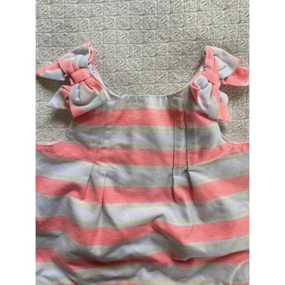Janie and Jack Baby Girl Dress – 3-6 Months – Pink Striped with Bows - Picture 4 of 5